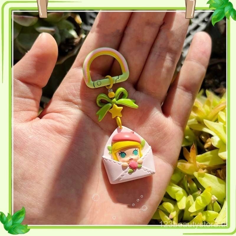 พวงกุญแจ pop bean พวงกุญแจ popmart แท้ DIY โซ่โทรศัพท์มือถือ Molly zsiga SP Dimoo โซ่ลูกปัดน่ารัก