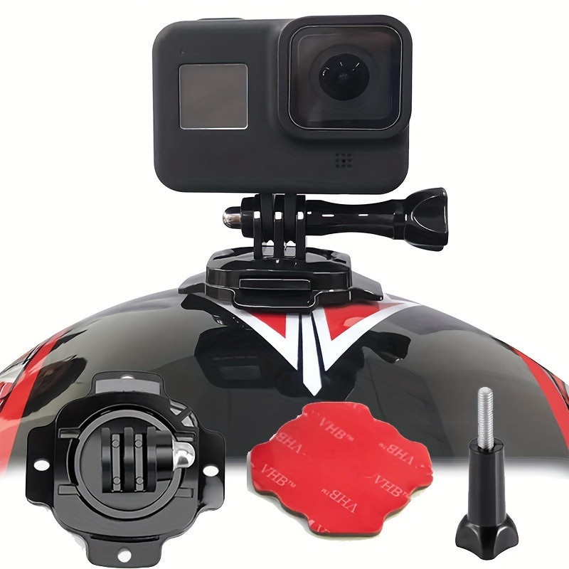 1 ชิ้นสําหรับ GoPro Hero 12 11 360° ฐานหมวกกันน็อคหมุนได้พร้อมสติกเกอร์พื้นผิวโค้งสําหรับ GoPro 12 11 10 9 8 SJCAM AKASO กล้องแอคชั่นแคมเมรา