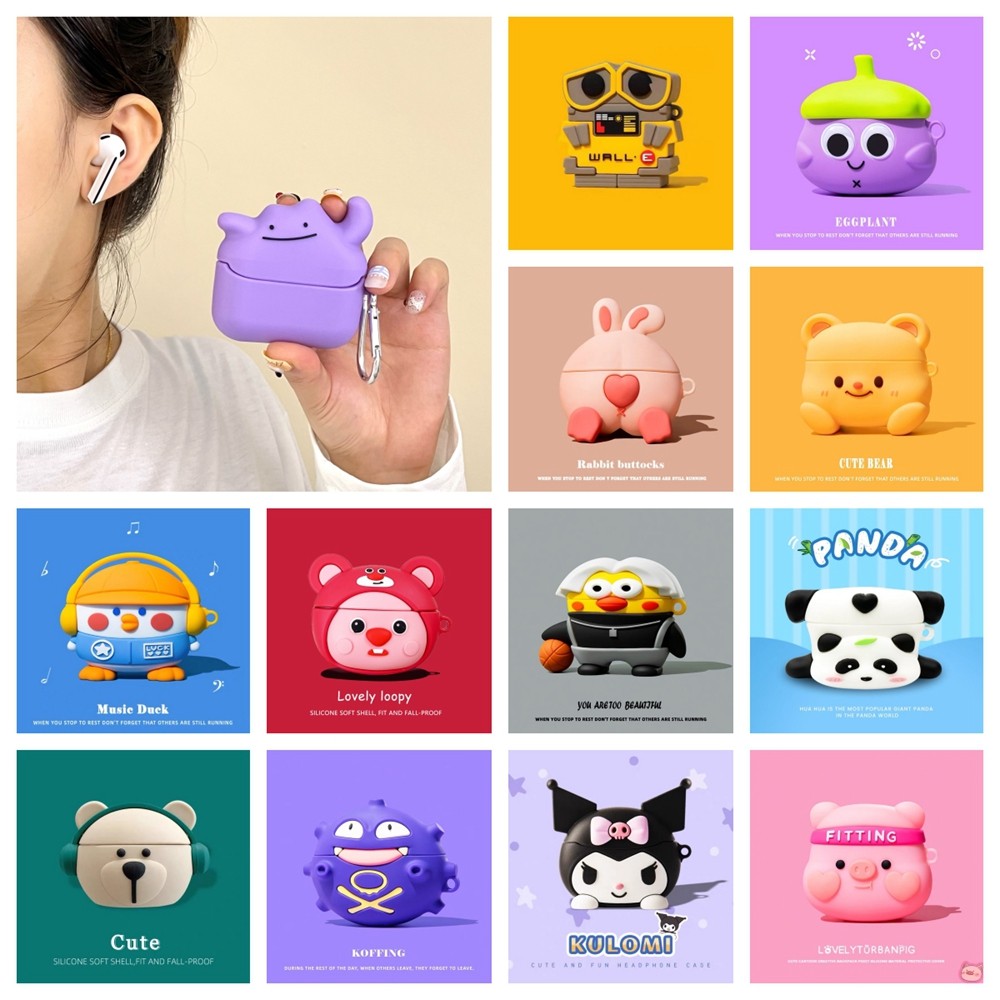 อะนิเมะคู่น่ารักสําหรับ Samsung Galaxy Buds3 FE 3Pro PVC Multicolor ป้องกันหูฟังปลอก Buds 3 Pro 3FE ฝาครอบ