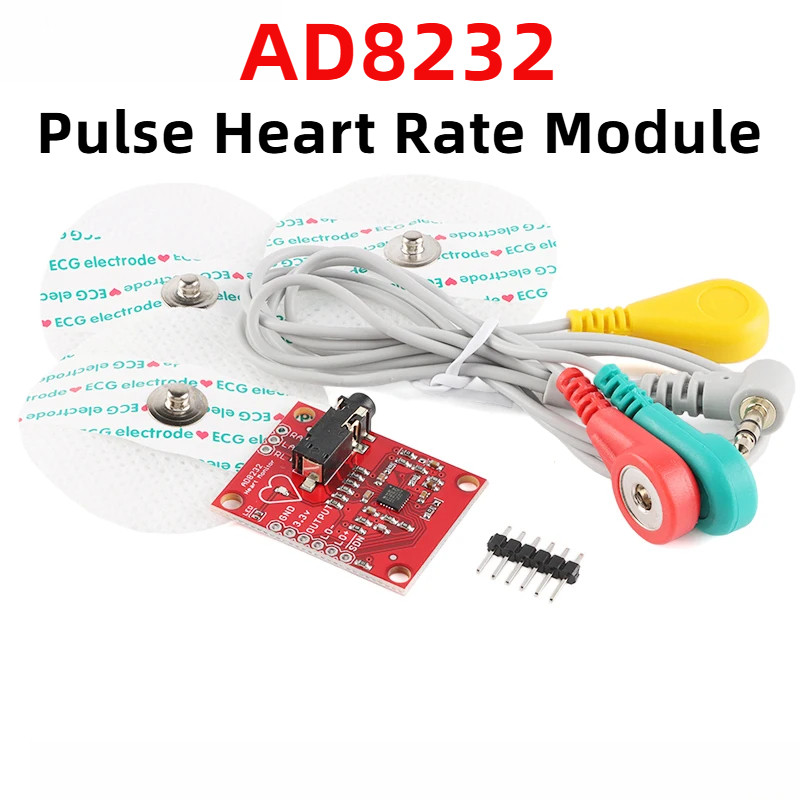 AD8232 ECG การวัด Pulse Heart Rate Monitor Sensor ชุดโมดูล 3 อิเล็กโทรดสําหรับ Arduino