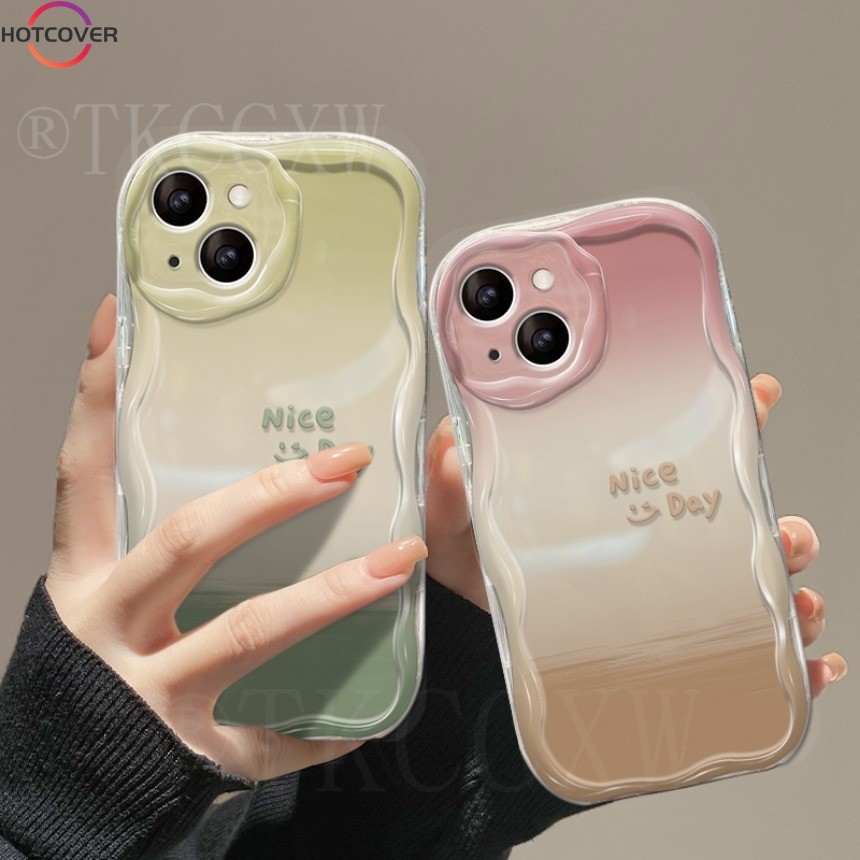 Gradient สีชมพูสีเขียวเคสโทรศัพท์สําหรับVivo Y03 Y38 Y58 Y28S Y18S Y18E V30 V29 V27 Pro V29e V27e V25e V25 V15 V23 V23 V23e V29 V30 Liteนุ่มขอบโค้ง