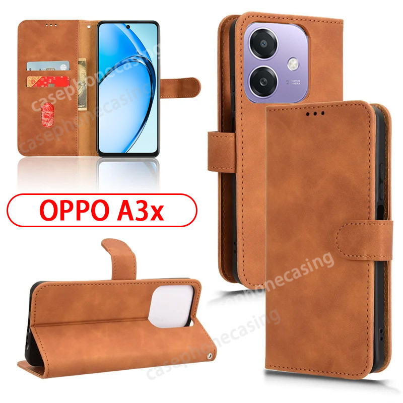 ปลอกสําหรับoppo A3X A3 A3X OppoA3X OPPO A3 5G 4G 2024 เคสโทรศัพท์สไตล์Flipขาตั้งแม่เหล็กCoqueกระเป๋า