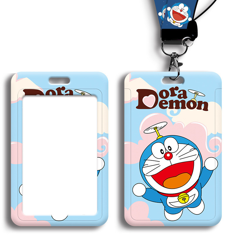 2024 การ์ตูนสไตล์ใหม่โดราเอมอนพลาสติก หน้าท้อง ฮาร์ดผู้ถือบัตรมูลค่าสูงเชือกแขวนคอคอผู้ถือเอกสารเหนี่ยวนําชายหญิงลิฟท์บัตรควบคุมการเข้าออกกรณีป้องก - รูปที่ 3