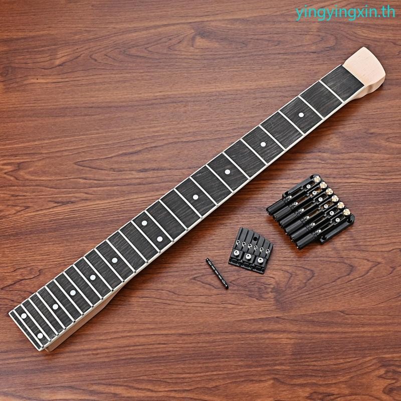 Yin 24 Fret Maple กีตาร์ไฟฟ้าคอ Fingerboard กีตาร์ Headless สะพานคอชุด