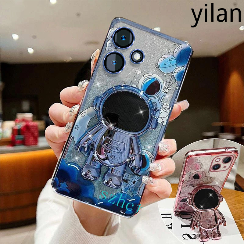 เคส Infinix Hot 30 Play Hot 30i X6525 X6835B X6831 X669 เคสโทรศัพท์ นักบินอวกาศใหม่ ความคิดสร้างสรรค์ พื้นผิวลอย นักบินอวกาศ วงเล็บ เคสโทรศัพท์มือถือ