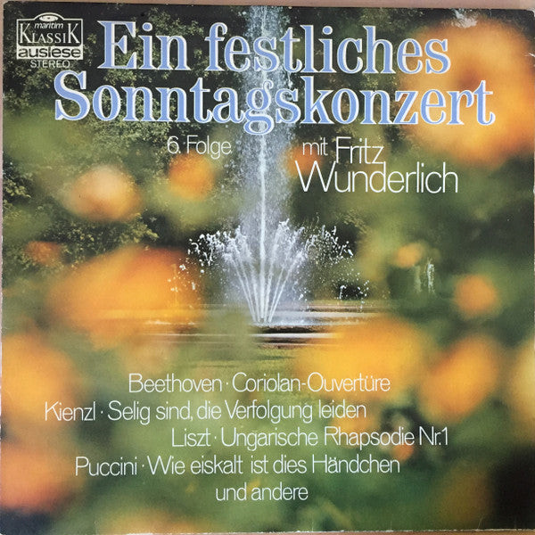 แผ่นเสียง Fritz Wunderlich - Ein Festliches Sonntagskonzert 6. Folge (Vinyl) (VG+)