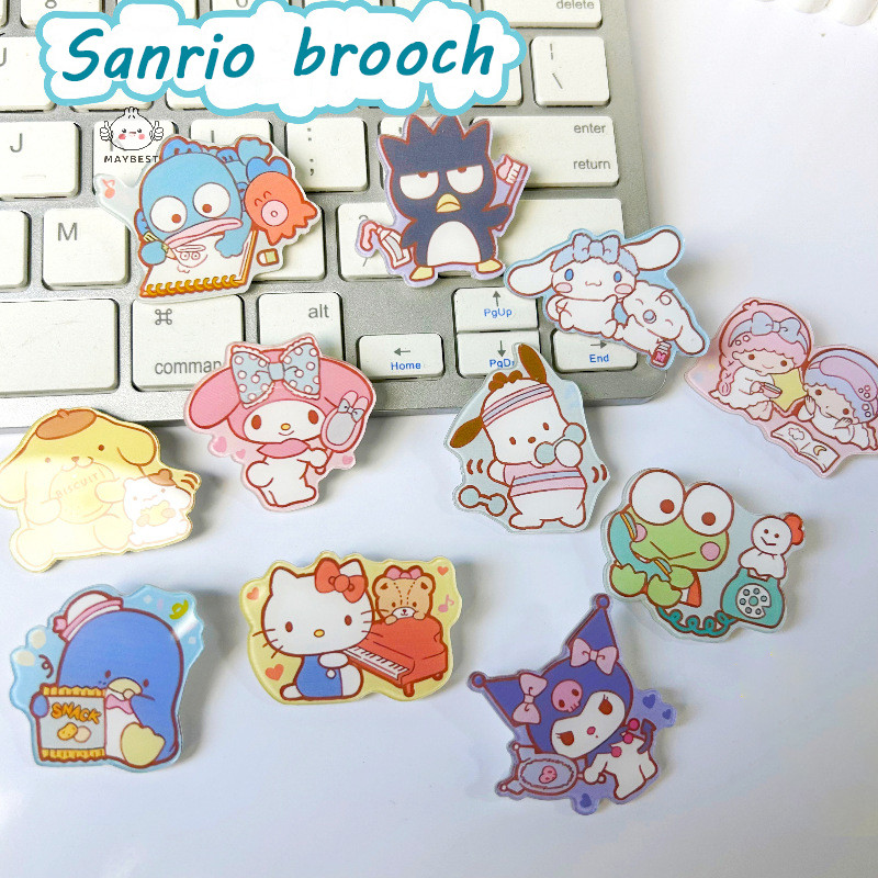 {maybest} การ์ตูนน่ารัก Sanrio My Melody Cinnamoroll Kuromi เข็มกลัดกระเป๋าเป้สะพายหลังอุปกรณ์เสริมป้ายอะคริลิค Pin นักเรียนเป้และเสื้อผ้าตกแต่ง Pin ของขวัญ {TH}