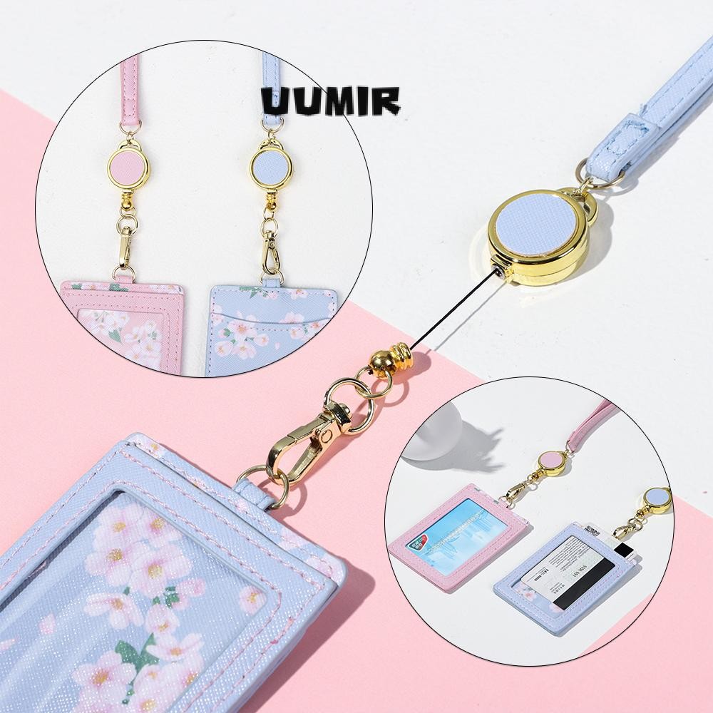 UUMIR หนัง PU ผู้หญิง ID Bus Card Identity Badge ปกบัตรอาหาร