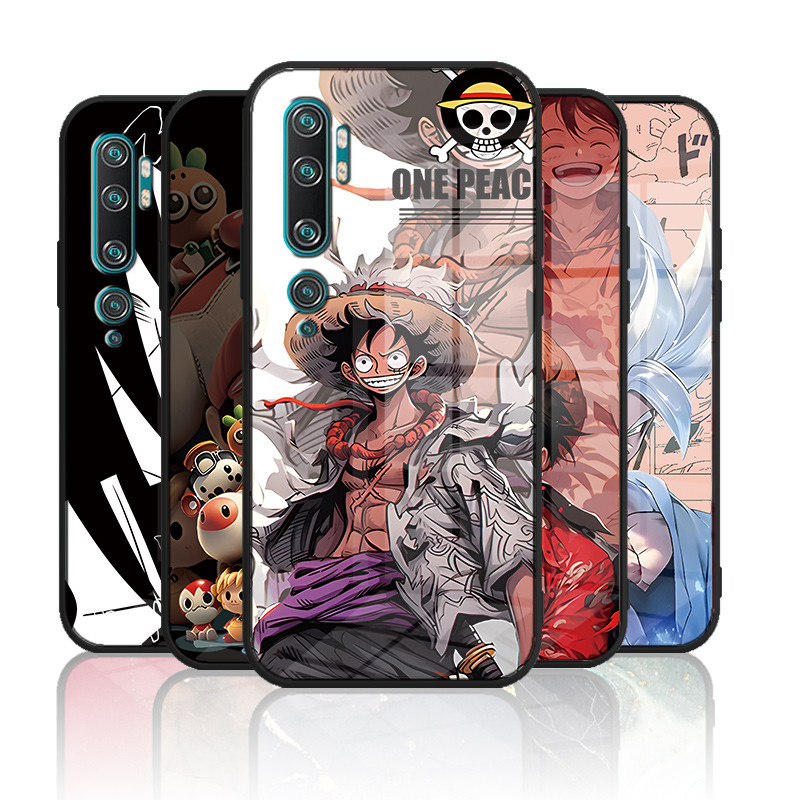 เคสกระจก Xiaomi mi note 10 / mi note 10 pro เคสกระจกนิรภัยฮาร์ดฝาหลังขอบซิลิคอนอ่อน
