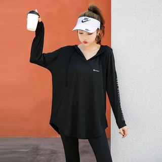 กีฬาเสื้อยืดสำหรับผู้หญิง2024ใหม่ออกกำลังกายโยคะสวมใส่แขนยาวด้านบนหลวมขนาดบวกฤดูใบไม้ผลิเช้าวิ่งกีฬา G irls 'ท็อปส์เสื้อผ้าสตรี