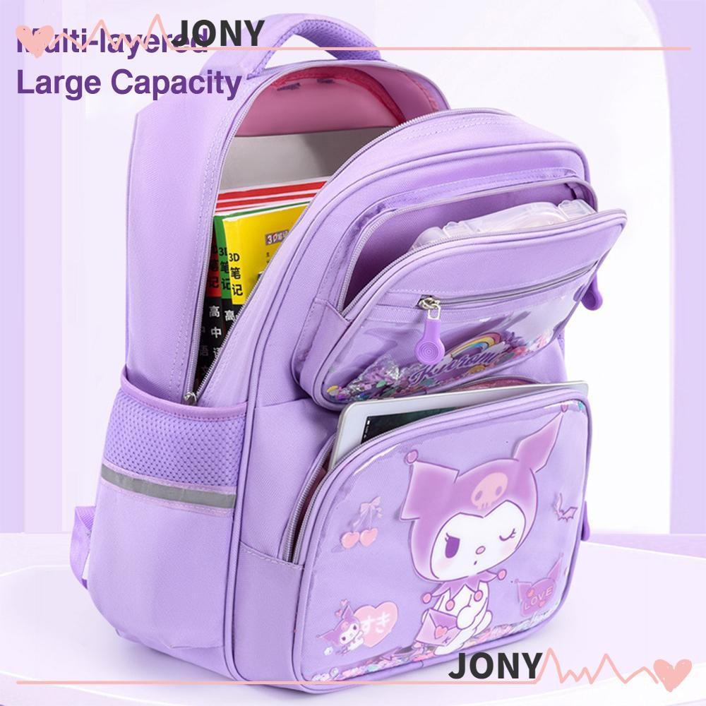 SANRIO คุณ1 กระเป๋าเป้สะพายหลังสําหรับเด็ก,กระเป๋านักเรียนการ์ตูน ซานริโอ สําหรับสาวๆ,กระเป๋าเป้โรงเรียนสาววัยรุ่นคุโรมิมีสไตล์สําหรับนักเรียนชั้นป