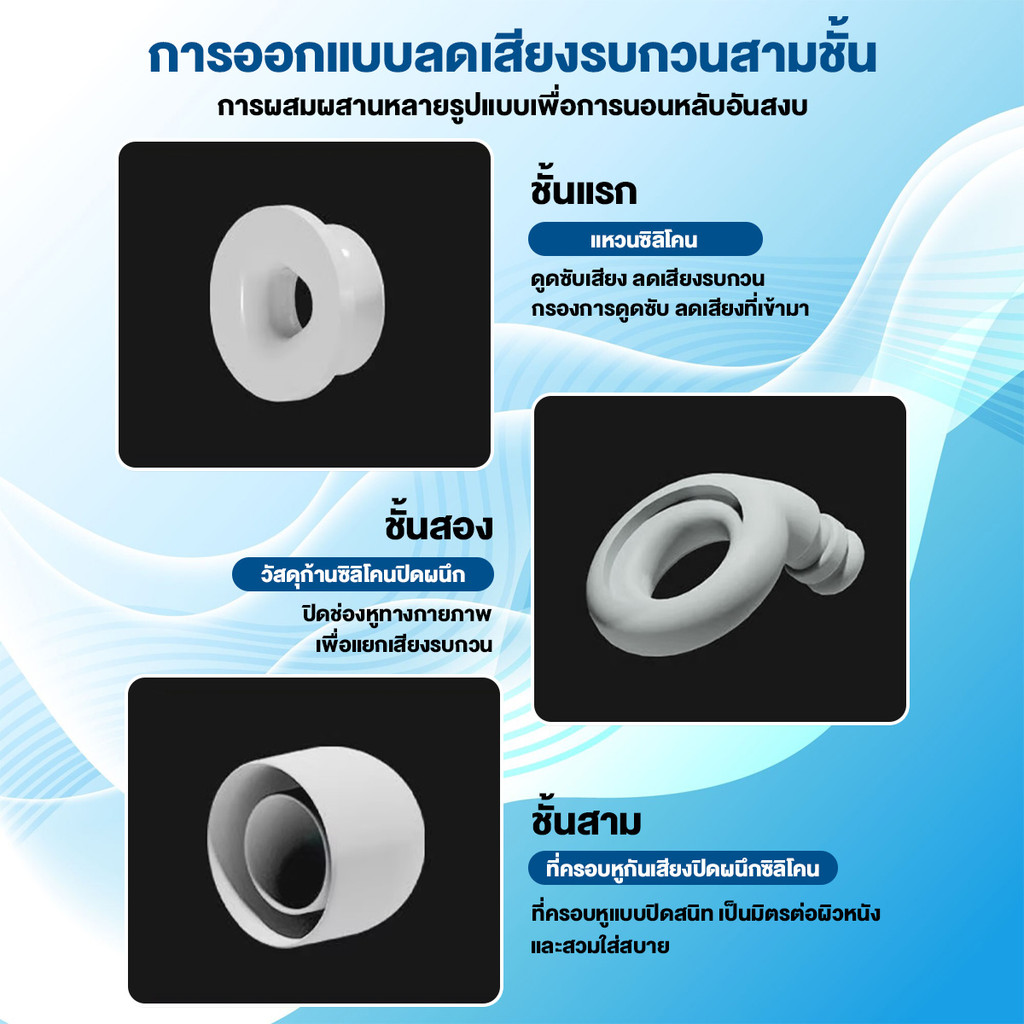 ที่อุดหูกันเสียง ที่อุดหูเวลานอนดีที่สุด ลดเสียง แนบสนิทกับช่องหู ไม่หลุดง่าย ง่ายต่อการพกพา