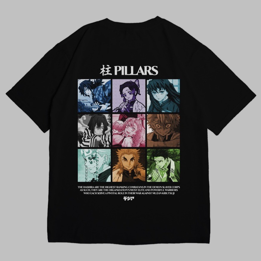 💖เสื้อยืด ลายการ์ตูนอนิเมะ Hashira Pillars Demon Slayer Kimetsu no Yaiba สไตล์ญี่ปุ่น S-5XL💖