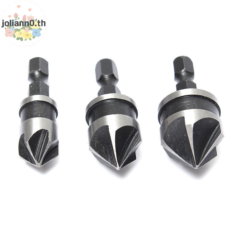 Joliann0 3x Hex Countersink Bore น่าเบื่อชุดสําหรับไม้โลหะ Quick เปลี่ยนเจาะเครื่องมือ Bit th