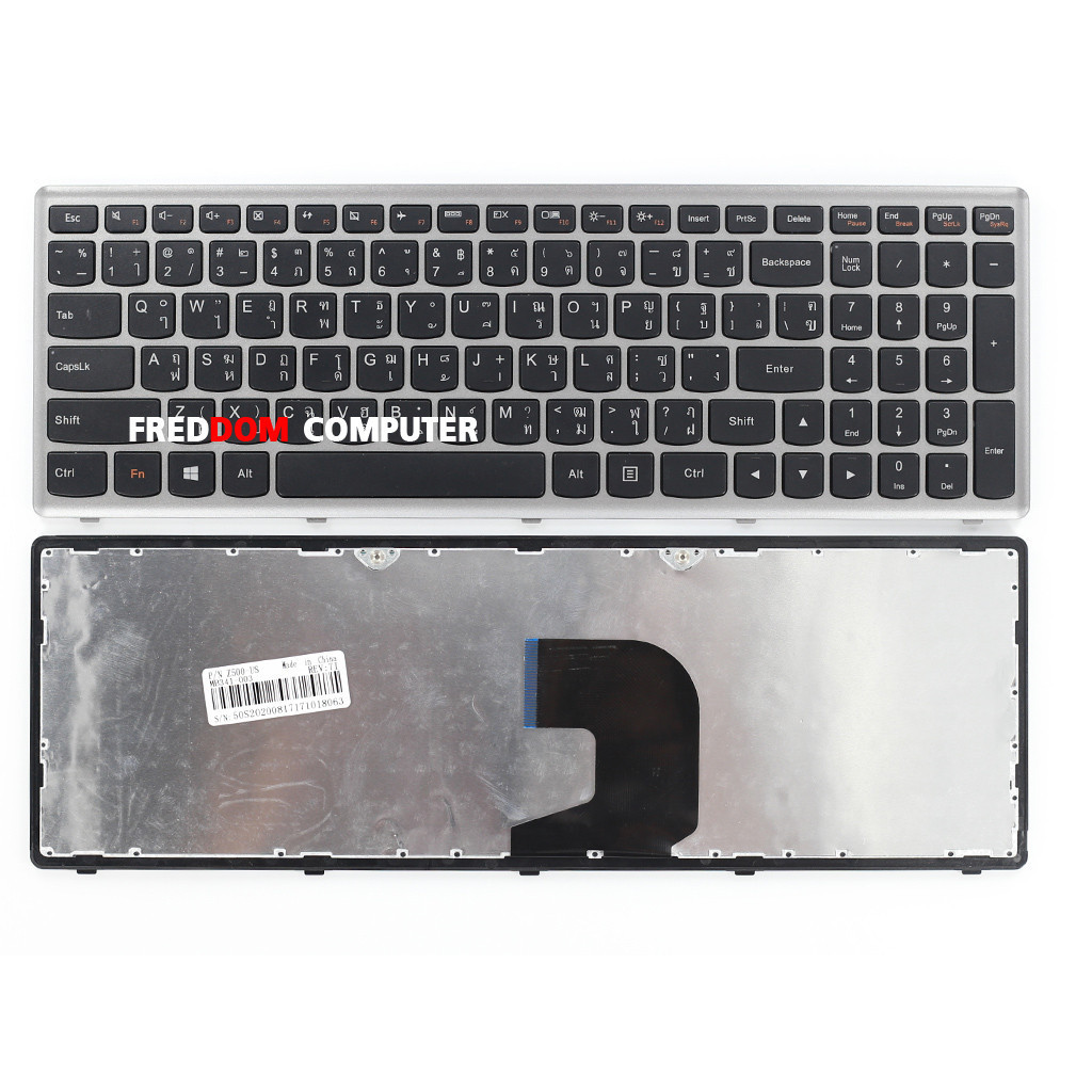 คีย์บอร์ด Lenovo Z500 Z500A Z500G เฟรมสีเทา (ไทย-อังกฤษ) KEYBOARD