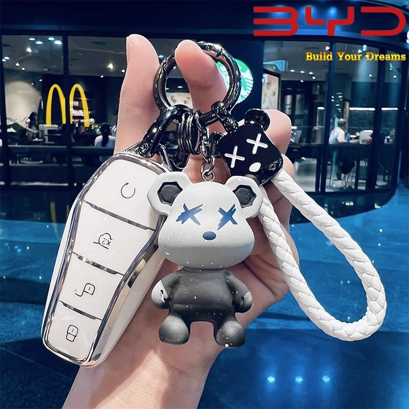 Byd ออกแบบใหม่ TUP ฝาครอบกุญแจรถใช้งานร่วมกับ BYD Atto 3/Dolphin/Seal/Dolphin mini BYD พวงกุญแจ