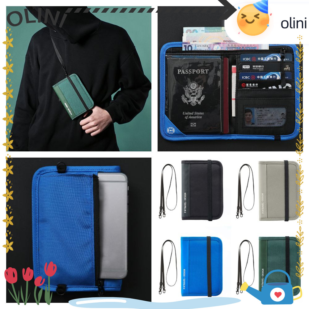 กระเป๋าหนังสือเดินทาง OLINI, กระเป๋าใบรับรอง RFID หลากสี, กระเป๋าใส่โทรศัพท์ที่สร้างสรรค์, กระเป๋าเก็บของสําหรับเดินทางกันขโมยส่วนบุคคล