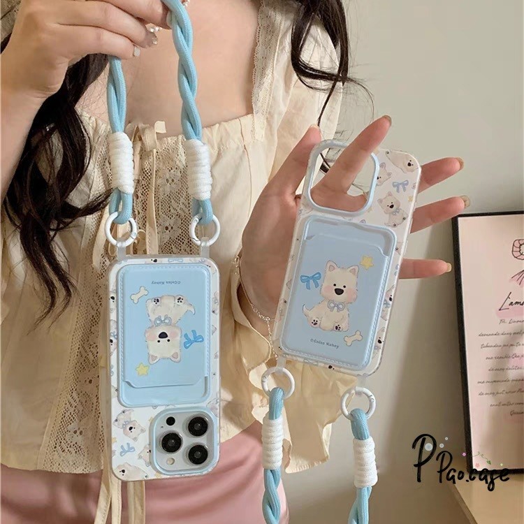 กระเป๋าสตางค์ลูกสุนัขโบว์โบว์น่ารักเคสกระเป๋าสตางค์เข้ากันได้กับเคสไอโฟน11 15 13 14 12 Pro Max 7 15 8 14Plus XR X XS Max
