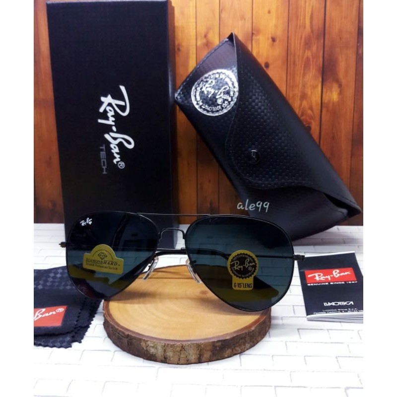 Rayban Photochromic Glasses 3026 กล่องนักบินนักบินนักบินนักบินนักบินครบชุดเลนส์แก้วเพชรแข็ง