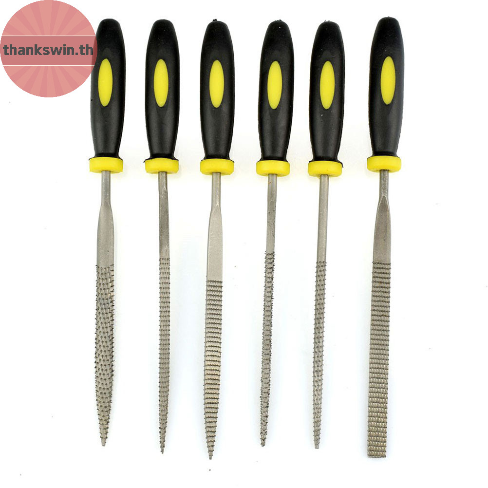Thankswin ไม้ Rasp ชุด 6 ชิ้นช่างไม้ 5x140 มม.ไฟล์แกะสลักเครื่องมือ Double Riffler เครื่องมือ th