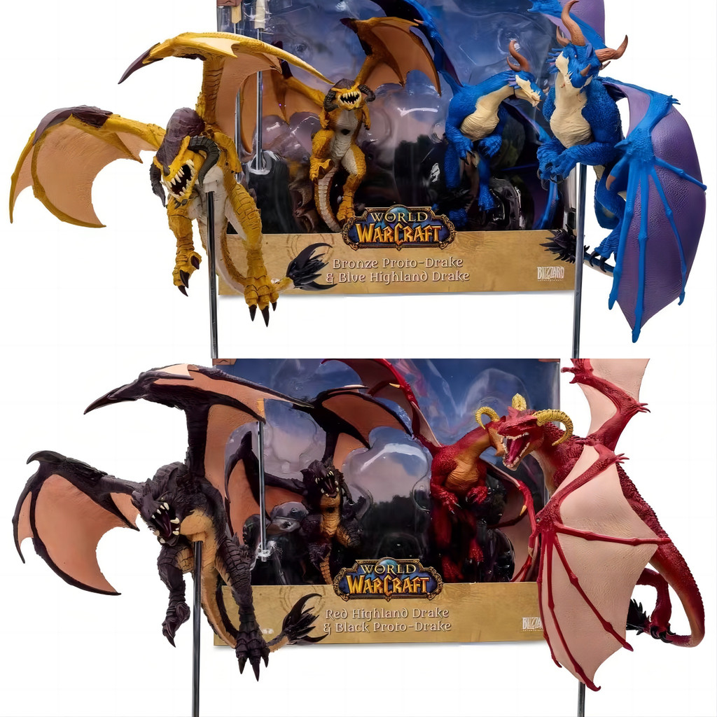 [ของแท้] Blizzard Authorized MCFARLANE Double Dragon Set Red Black Blue Old Dragon Highland Dragon ร