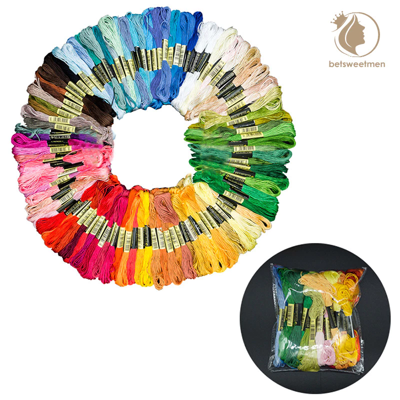 [PE] 24/100/50 ด้ายเย็บปักถักร้อยผ้าฝ้ายข้ามไหมขัดฟันเย็บ Skeins Craft TH