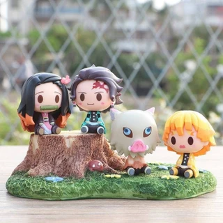สถานที่ท้องถิ่น 4 ชิ้น/เซ็ต Demon Slayer คอสเพลย์ Nezuko น่ารัก Zenitsu อะนิเมะรูป COD สต็อกรูปตุ๊กตาของเล่นสําหรับของขวัญเด็กคอลเลกชันเครื่องประดับรถบ้านเค้กตกแต่ง Gacha Lob