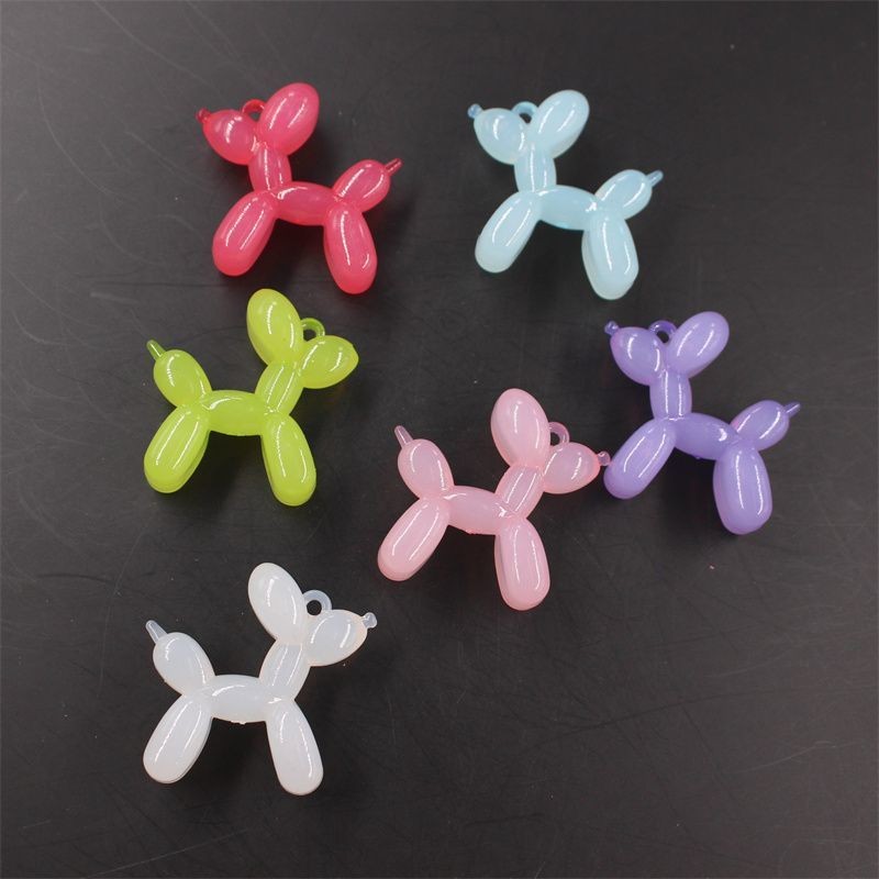 3 ชิ้น Creative อะคริลิคโปร่งใสบอลลูนสุนัขจี้ลูกปัด DIY Keychian สร้อยข้อมือเครื่องประดับวัสดุ
