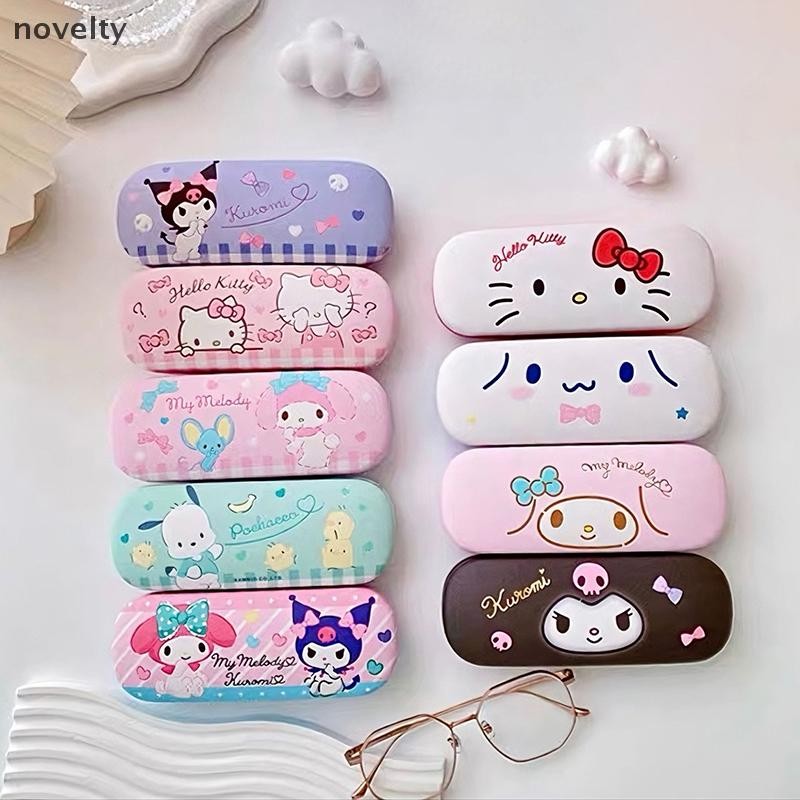 Nly Sanrio Hello Kitty Cinnamoroll Kuromi Melody แว่นตา Kawaii น่ารัก Creative แบบพกพาสายตาสั้นแว่นตากล่องเก็บสาวของขวัญ N
