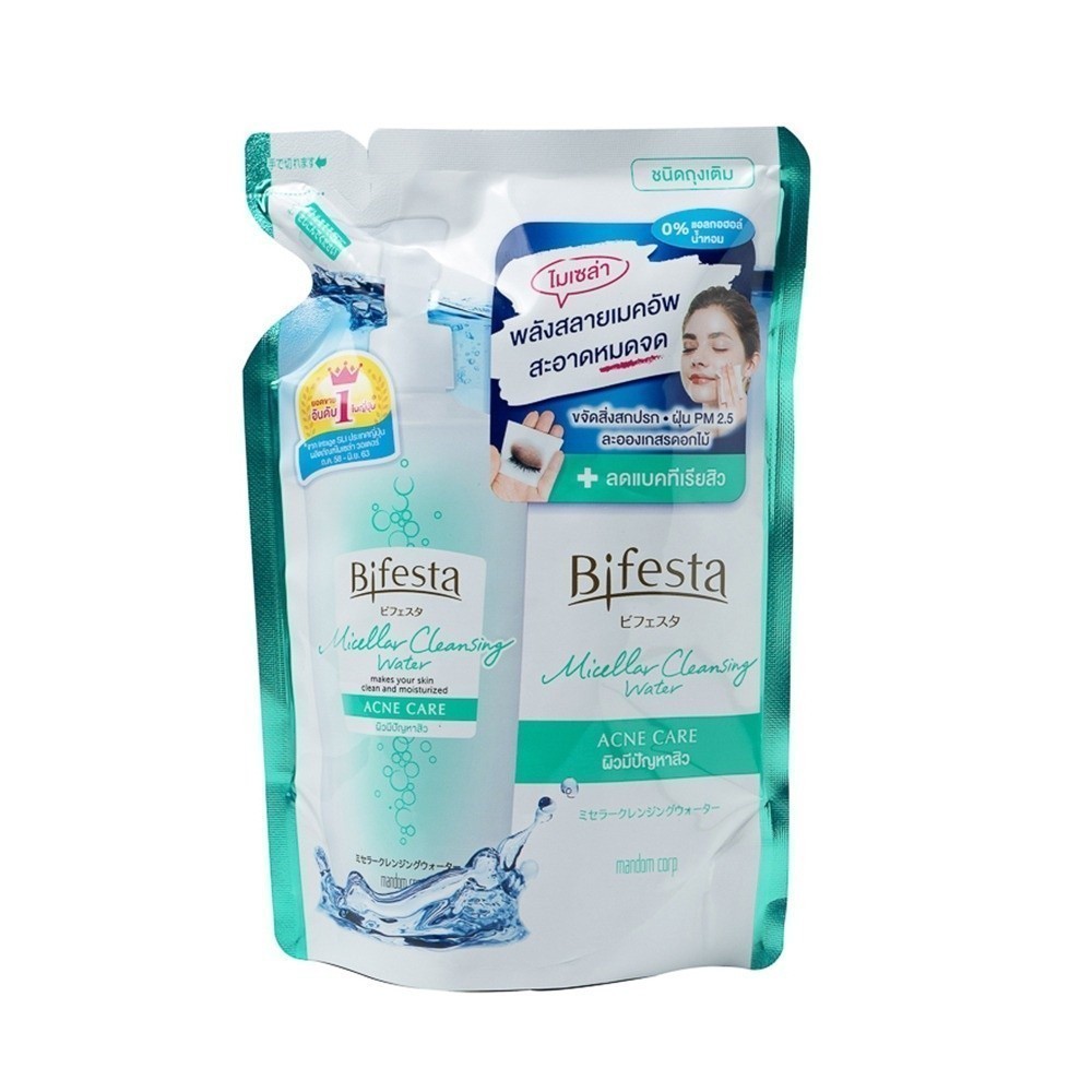ลดเพิ่ม 30% Bifesta Cleansing Lotion Acne Care - Refill ถุงเติม 360 mL [ Bifesta ACNE 360 mL 01431 ]