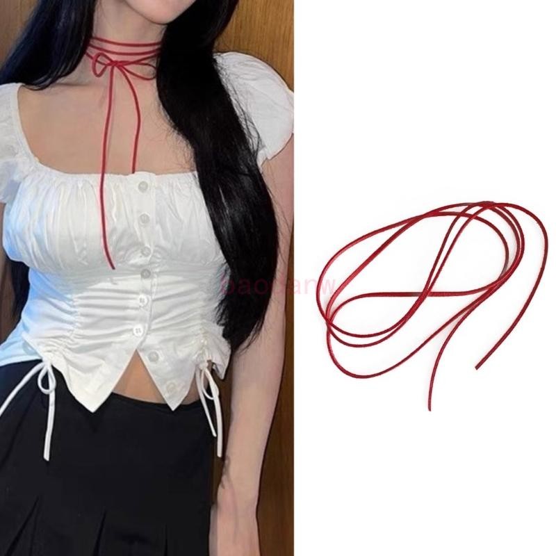 Bdw ปรับความยาวได้สายไฟยาวคล้องคอสร้อยคอโชคเกอร์กับกุทัณฑ์สําเนียงแฟชั่นอเนกประสงค์อุปกรณ์เสริมสําหรับสุภาพสตรี