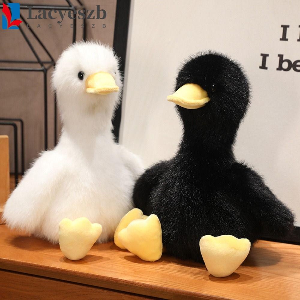 Lacyeszb ตุ๊กตาเป็ดเหลือง, ตุ๊กตาสัตว์จําลองผมยาวเป็ด Plushies, หมอนนุ่มเหมือนจริงห่านนอนการ์ตูนเป็ดตุ๊กตาตุ๊กตาของเล่นเด็ก