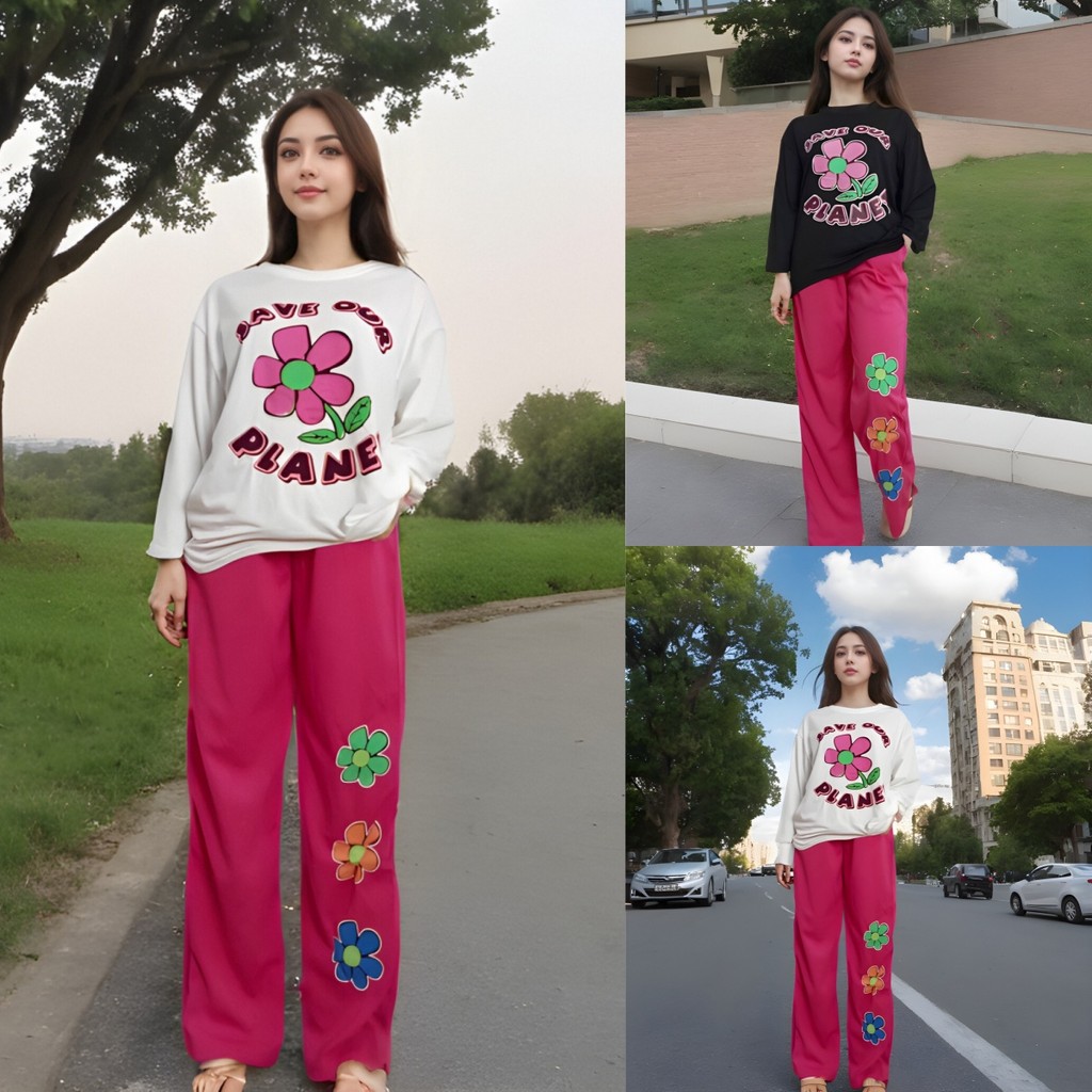 เสื้อผ้าเซ็ท 2 ชิ้นสไตล์เกาหลีเรียบง่าย สีสันสดใส ใหม่ล่าสุด ดีไซน์ที่เพิ่มความสดชื่นและโดดเด่นให้กับการแต่งตัวของคุณ