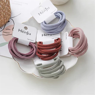 6ชิ้นเก๋สไตล์ที่เรียบง่ายสีทึบผูกผมสดทุกวันเชือกผมนุ่มอเนกประสงค์ผูกผมอุปกรณ์
