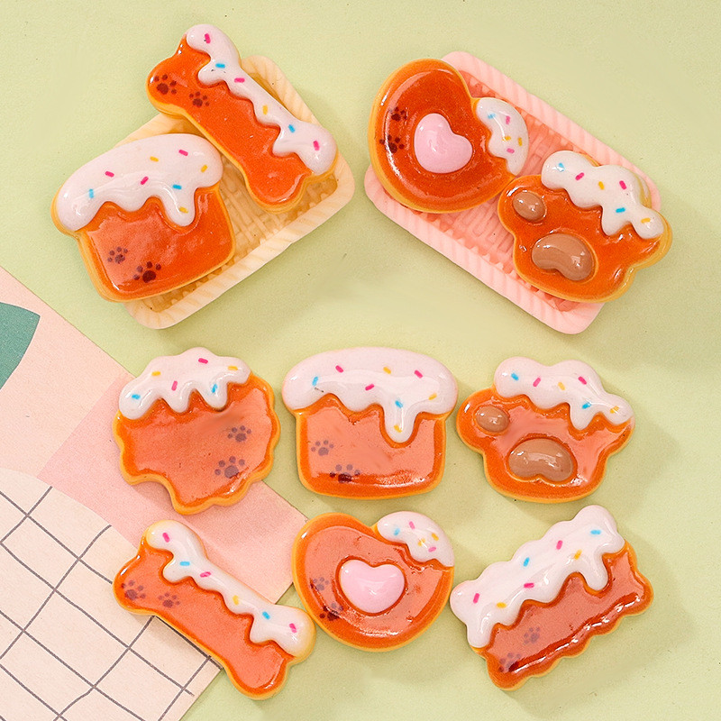10ชิ้นน่ารักไอศครีมคุกกี้เรซิ่นเสน่ห์สําหรับ ทําเอง (3-78)