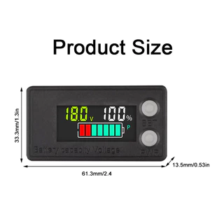 PCBFUN 6133A โวลต์มิเตอร์ดิจิตอล 8V-100V 2สาย วัดแบตเตอรี่ แสดงผลตัวเลข LCD