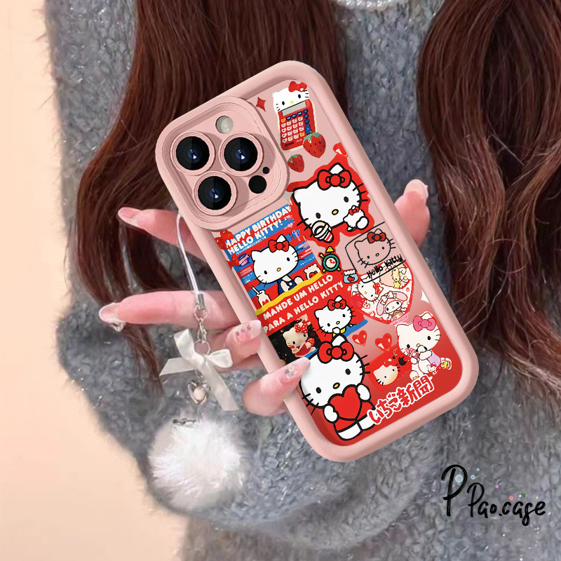 ฝาครอบโทรศัพท์ HelloKitty อ่อน TPU ที่เข้ากันได้กับ เคสไอโฟน 13 11 15 14 12 Pro Max XR X XS Max 15 6 6s 14 8 7 Plus SE