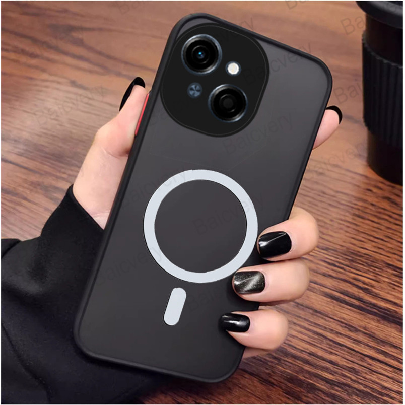 เคสโทรศัพท์สําหรับ Tecno Spark GO 2025 POP 9 Spark GO 1 พร้อมสติกเกอร์แม่เหล็ก Matte TPU ป้องกันกันกระแทก