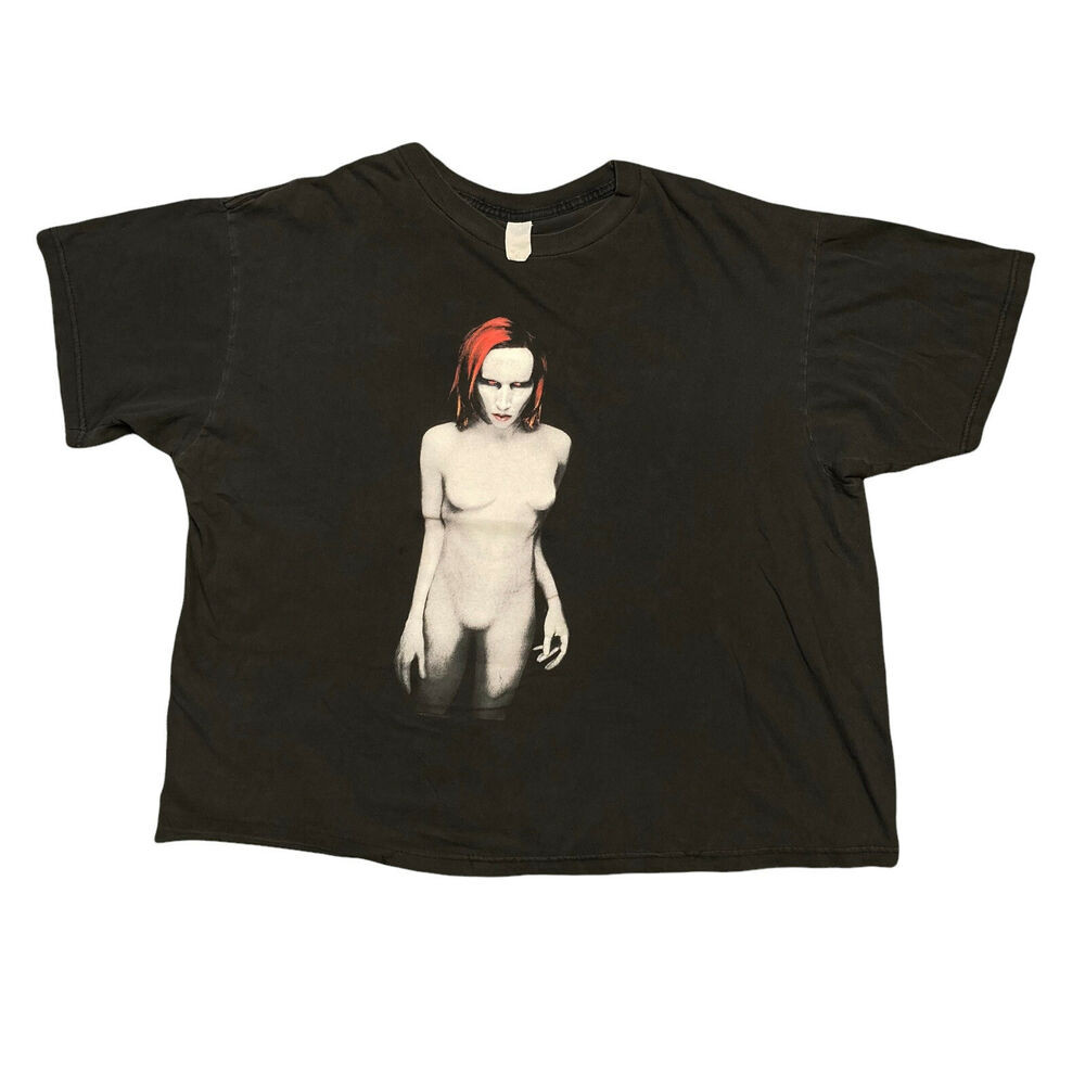 Vintage 90s Marilyn Manson Mechanical Animals Rock Is Dead เสื้อยืดโปรโมชั่น XL