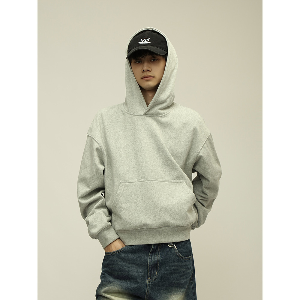 เสื้อสเวตเตอร์มีฮู้ดครอปแบบสบาย ๆ แบบอเมริกันแบบหลวมและอเนกประสงค์