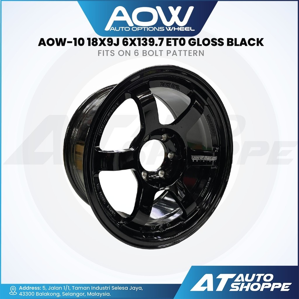 AOW Aow-10 18x9J 6x139.7 ET0 สีดําเงา 4x4 ขอบ