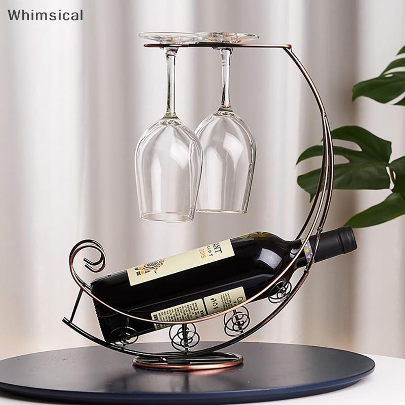 COD Creative Metal Wine Rack Wine Glass Holder Bar Stand Display ใหม่