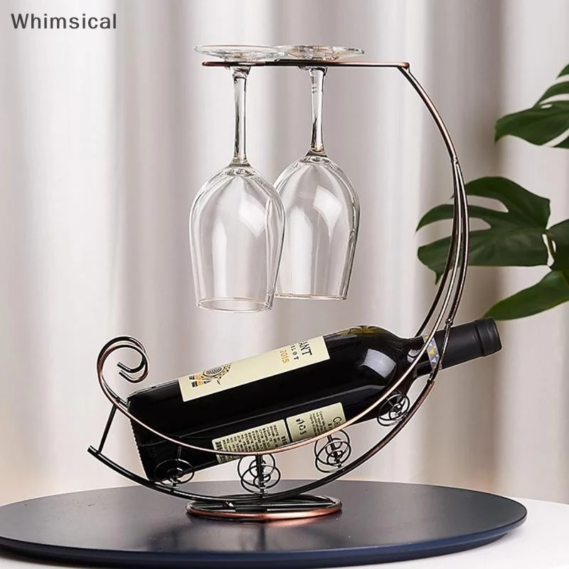 COD Creative Metal Wine Rack Wine Glass Holder Bar Stand Display ใหม่