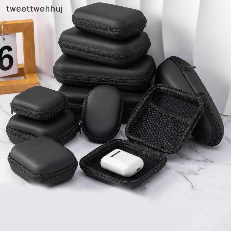 Tw แบบพกพา Mini 3C Hard Shell Digital Gadgets กระเป๋าเก็บหนังเทียมหูฟัง Charger Case สายเคเบิลข้อมูล U Disk Organizer huj