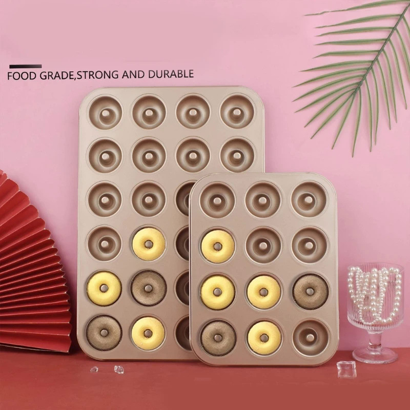 12/24 Cavity Cake Baking Tray Mini Round Doughnuts Baking Pans Nonstick Cake Bakeware Tray Carbon St