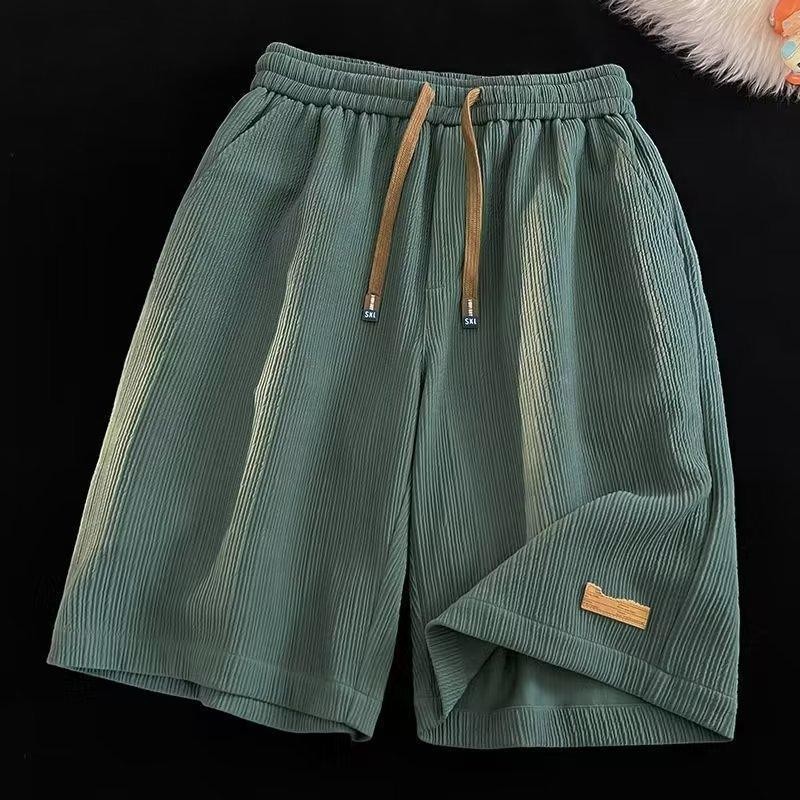 MNO.9 Short Pants K249 กางเกงขาสั้นชาย ผ้าร่องเล็ก เอวยางยืด มีสายผูกปรับระดับได้ ฤดูร้อน ขาสั้นชาย2024 - รูปที่ 3