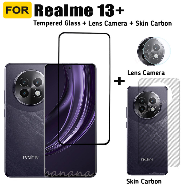 Realme 13+กระจกนิรภัยRealme 13 5G Realme 12+ 12 5G 12Xป้องกันหน้าจอกล้องเลนส์แก้ว + ฟิล์มด้านหลัง