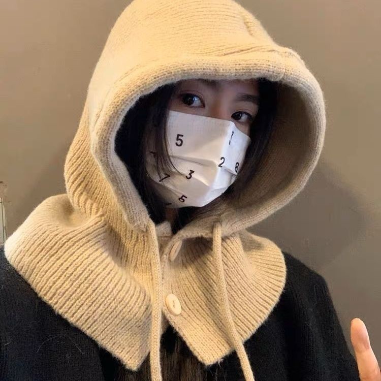 หมวกเกาหลีฤดูหนาวถักหมวกอบอุ่นคู่ป้องกันหูหมวกถัก