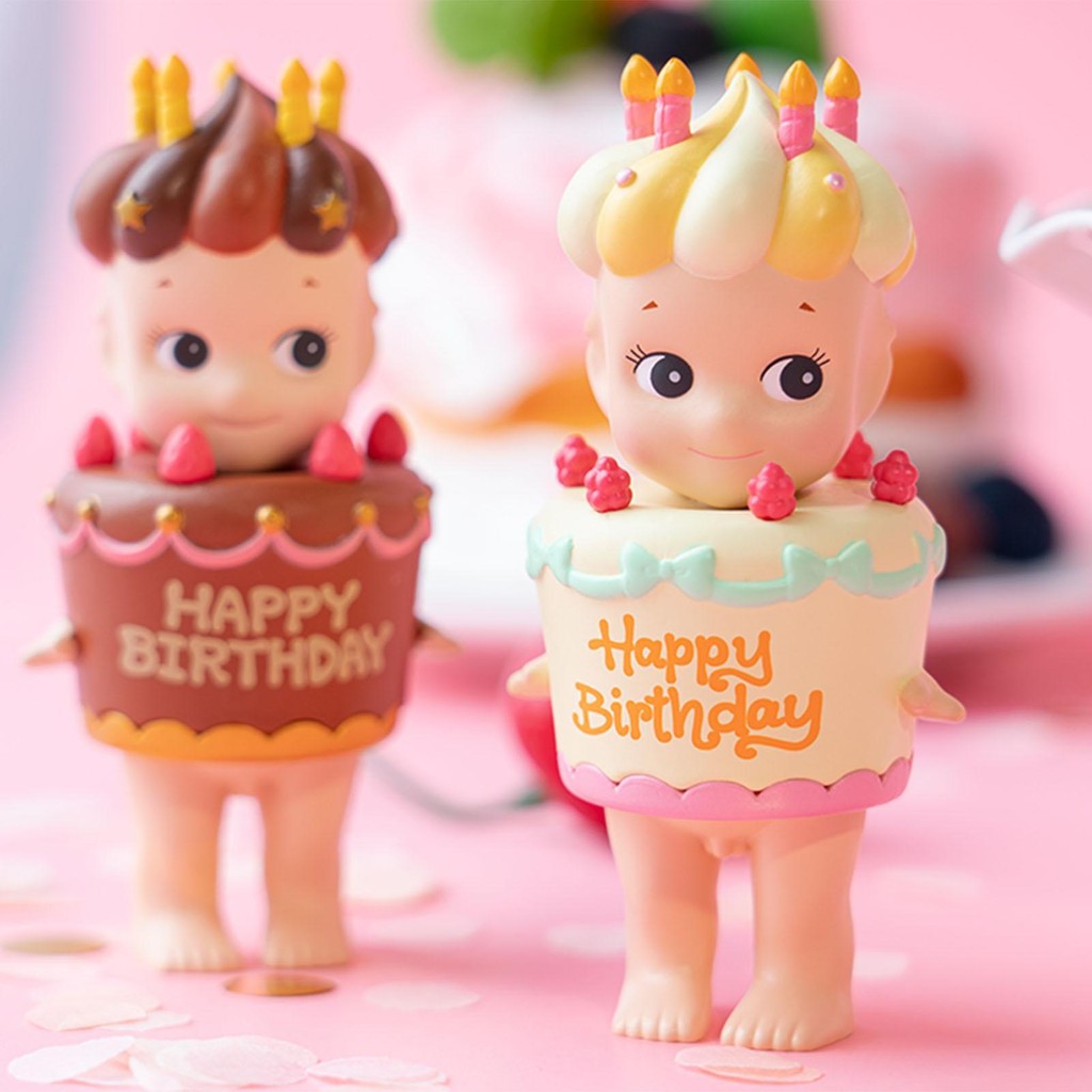 สุ่ม 1PC Sonny Angel เค้กวันเกิด Series Secret Box Mini Figurine เครื่องประดับ lameintth