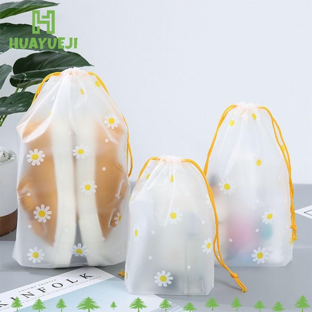 Yueji ถุงเก็บรองเท้า, การ์ตูน Daisy Dust-Proof Drawstring Bag, ทนทานโปร่งใสเสื้อผ้า Classified กระเป๋ากันน้ํา Sorting Package Travel/Bussity Trip